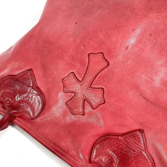 CHROME HEARTS FS tote Bag Tote Bag Shoulder Bag Leather Red - Picture 7 of 16